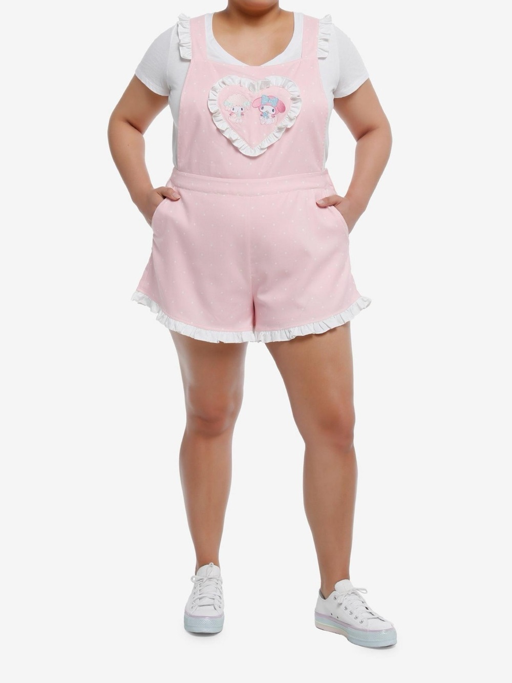 Sanrio My Melody & My Sweet Piano Lace Heart Shortalls